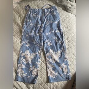 Light Blue Floral Capri Ralph Laurel Pants